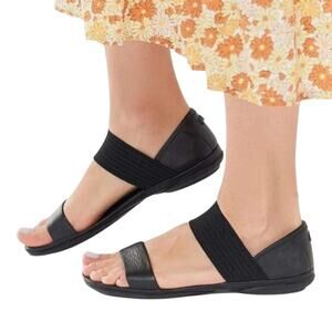 Camper Black Right Nina Leather Open Toe Sandals